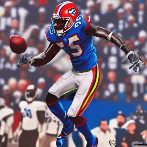 Image similar to nfl aj brown catching a football, 8 k, 4 k uhd, realistic, hyper realistic, super detailed, very detailed, detailed