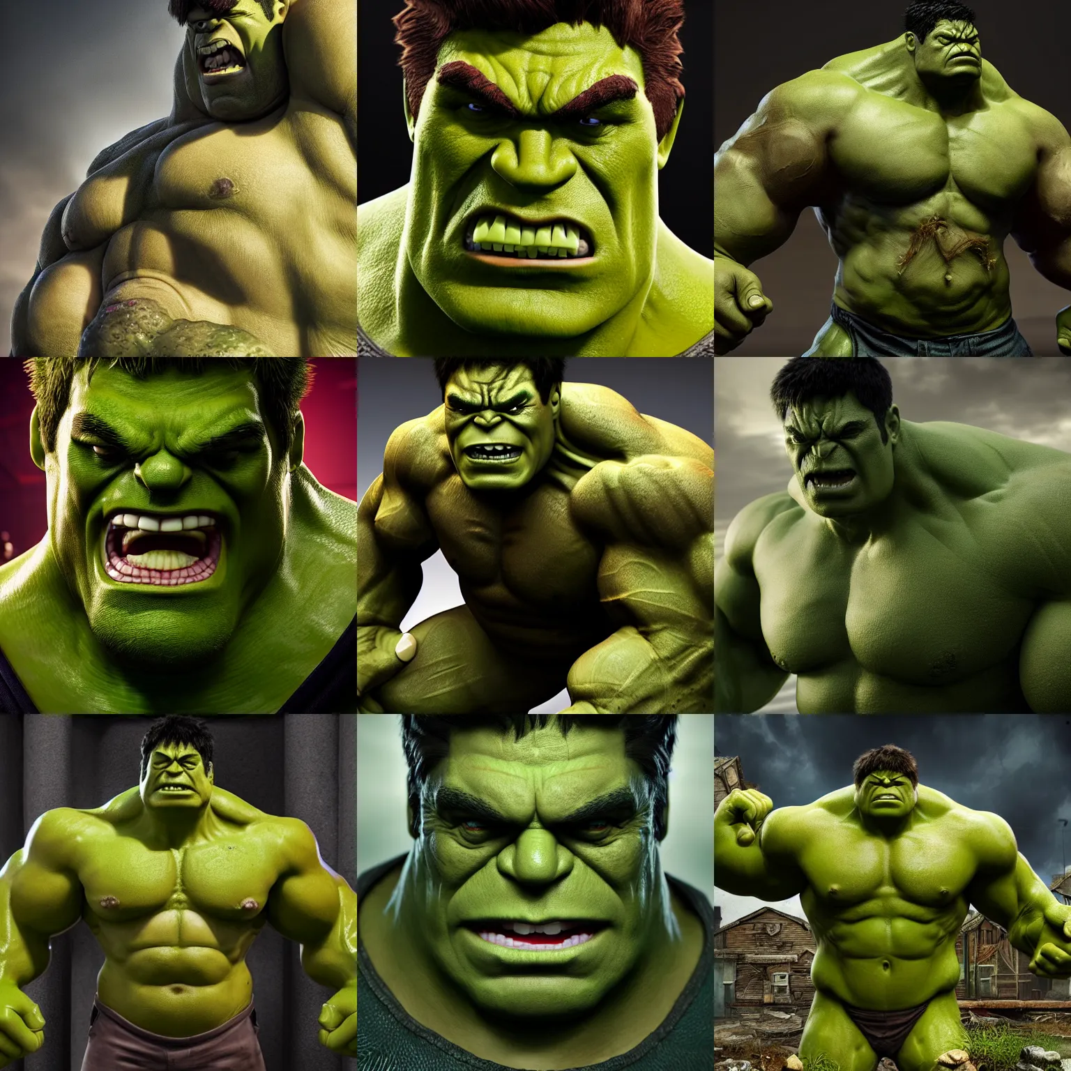Prompt: Hulk merged with sponge bob, ultra realistic, concept art, intricate details, dark, highly detailed, photorealistic, octane render, 8k, unreal engine
