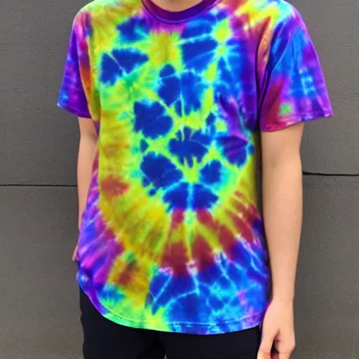 Image similar to A tie-dyed t-shirt with a Kirkland logo