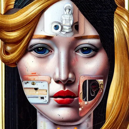 Image similar to portrait of female android, by sandra chevrier, fra angelico and sandro botticelli