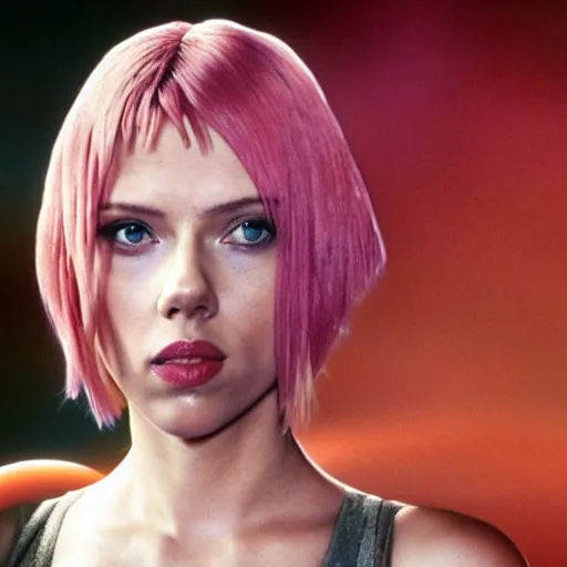 Image similar to scarlett johansson dressed as leeloo from fitth element, hd, 8 k