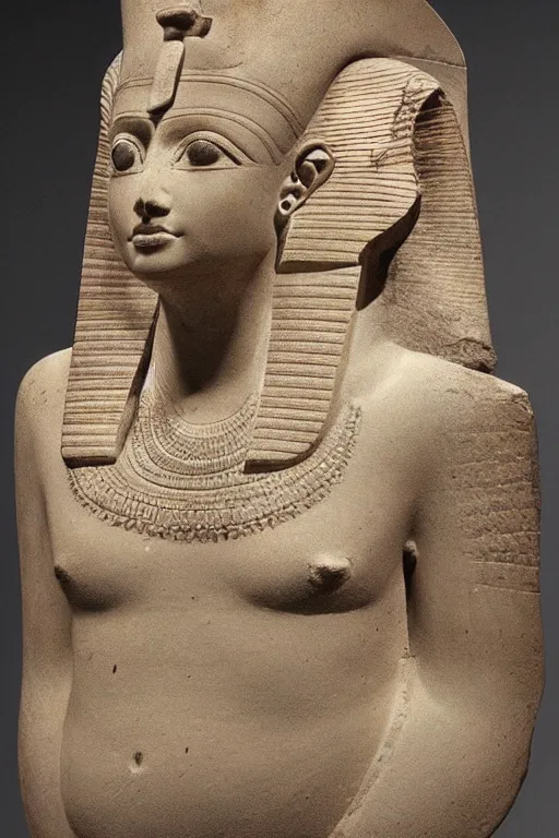 Prompt: a highly detailed beautiful portrait of a egyptian god sculpted by philippe faraut.