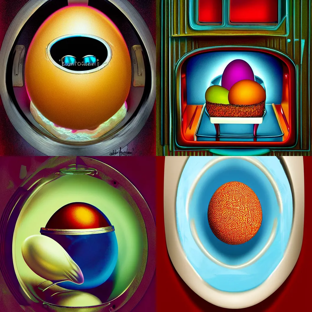 Prompt: exoloding egg in a microwave, high detail, surreal art, modern, bright colors, high contrast, hyperdetailed,