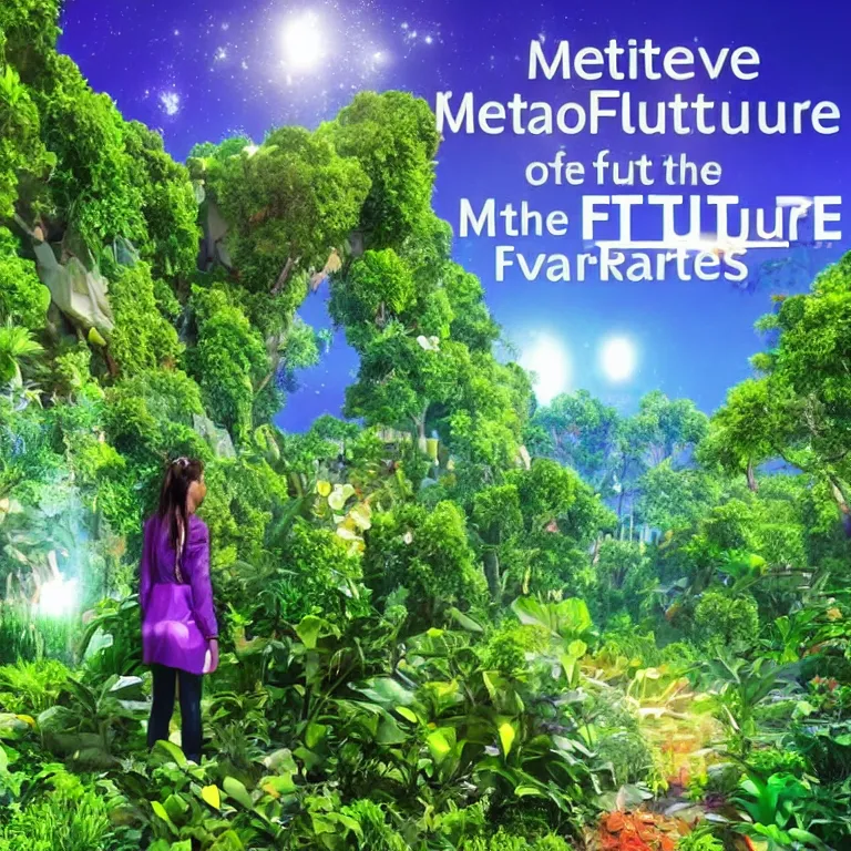 Image similar to metaverse of the future with nature and plants, everyday life in the metaverse, augmented reality, fantastic reality, fantastic art