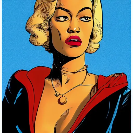 Image similar to rita ora retro minimalist portrait by jean giraud, moebius starwatcher comic, 8 k