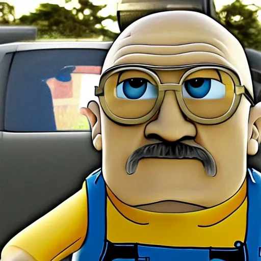 Prompt: walter white as a minion, trending on arstation