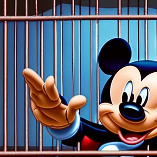 Image similar to Mickey in jail, by Disney