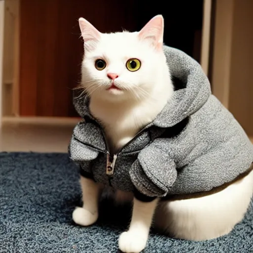 Image similar to cute cat wearing jacket