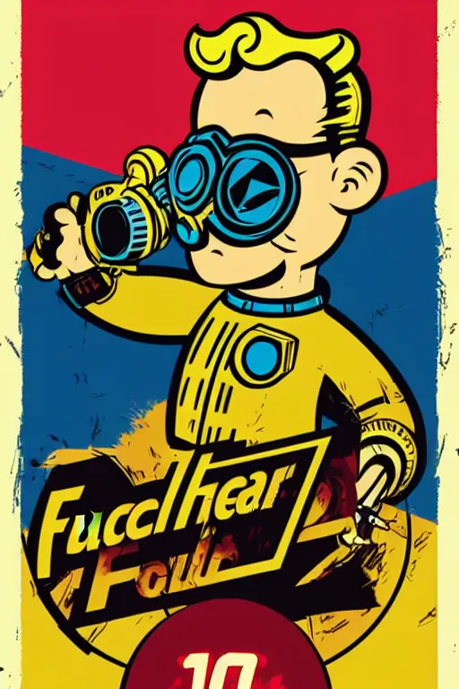 Image similar to fallout 7 6 retro futurist illustration art by butcher billy, sticker, colorful, illustration, highly detailed, simple, smooth and clean vector curves, no jagged lines, vector art, smooth andy warhol style