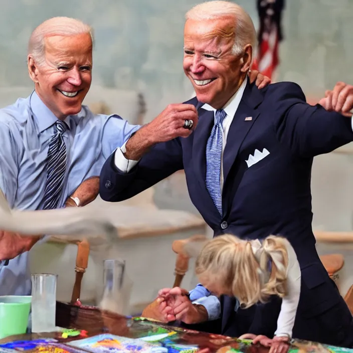 Image similar to joe biden having fun with a coloring book