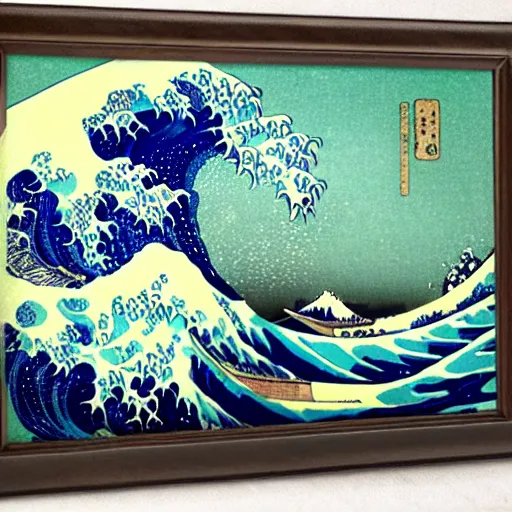 Prompt: a great big wave by katsushika hokusai