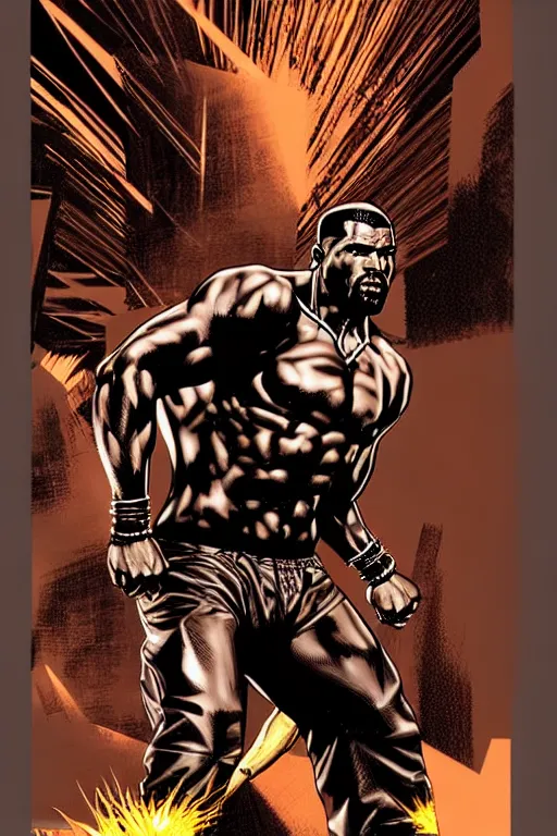 Image similar to character art by mike deodato, kanye, absolute chad