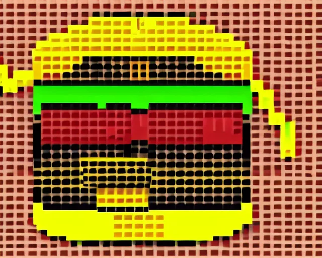 Prompt: burger [pixel art] The Kaaba (Arabic: ٱلْكَعْبَة, romanized: al-Kaʿbah, lit. 'The Cube', Arabic pronunciation: [kaʕ.bah]), also spelled Ka'bah or Kabah, sometimes referred to as al-Kaʿbah al-Musharrafah (Arabic: ٱلْكَعْبَة ٱلْمُشَرَّفَة, romanized: al-Kaʿbah al-Musharrafah, lit. 'Honored Ka'bah'), is a building at the center of Islam's most important mosque, the Masjid al-Haram in Mecca, Saudi Arabia.[1][2] It is the most sacred site in Islam.[3] It is considered by Muslims to be the Bayt Allah (Arabic: بَيْت ٱللَّٰه, lit. 'House of God') and is the qibla (Arabic: قِبْلَة, direction of prayer) for Muslims around the world when performing salah.[pixel art] burger