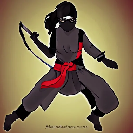 Prompt: dangerous female ninja