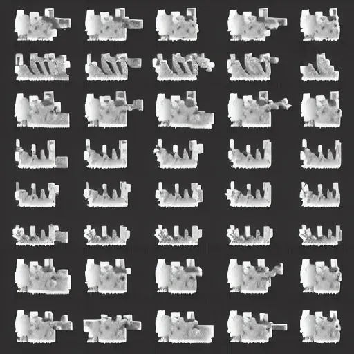 Image similar to an image with matrix of 2 x 2 blocks, each block is an animation sprite sheet image of a dog in the walking sequence, detailed game art, 3d render, artstation