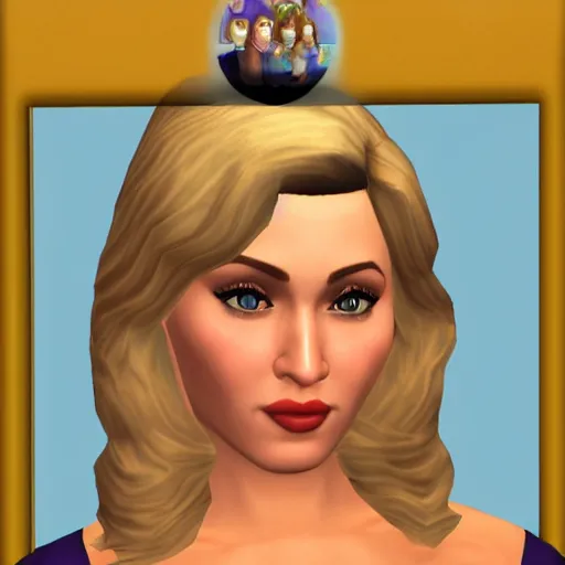 Prompt: madonna. snapshot from the sims 1.