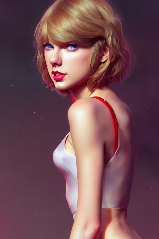 Image similar to taylor swift, evangelion, au naturel, hyper detailed, digital art, trending in artstation, cinematic lighting, studio quality, smooth render, frostbite 3 engine rendered, art style by klimt and nixeu and ian sprigger and wlop and krenz cushart