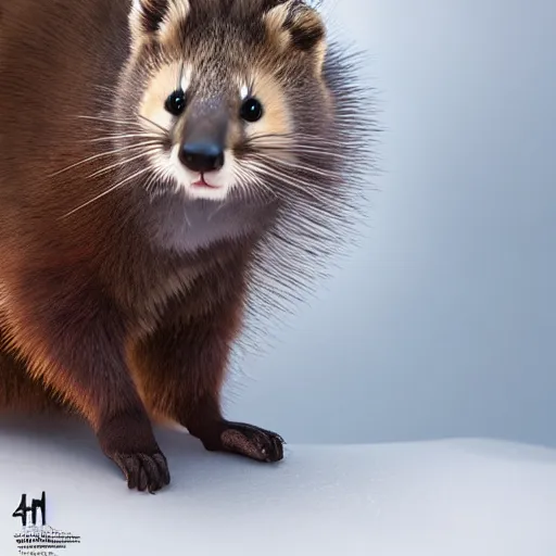 Image similar to long shot of a cute fluffy furry marten desolving into thin air, natural lighting, ground - level shot, reallusion character creator, 4 k, highly detailed, humourus, fine art illustration