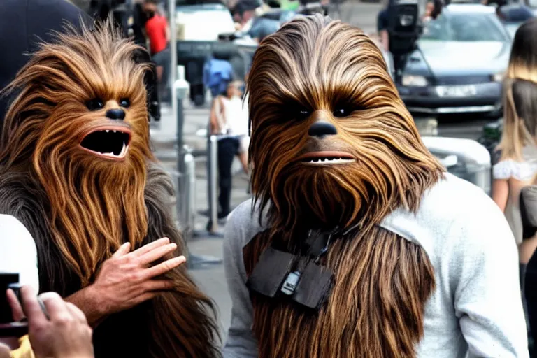 Image similar to Chewbacca paparazzi