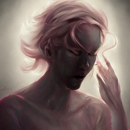 Prompt: i can't stop dreaming about my alternate etheric selves. existential horror. fear. dusk. by popular artists. trending on artstation. digital art