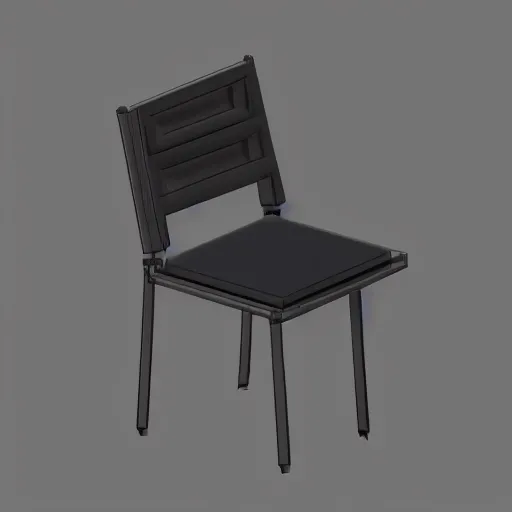 Prompt: 3 d object of chair rendered in isometric game, isometric art, centralised, mohamed chahin, blender cycles render, solid colours material, no background and shadows