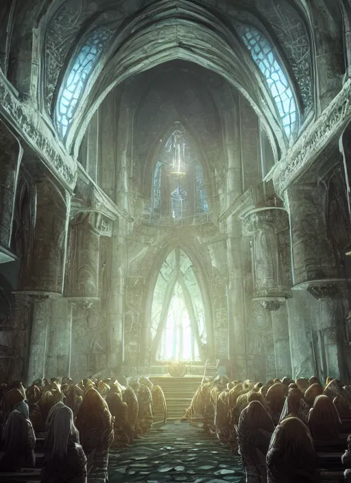 Image similar to chapel, ultra detailed fantasy, elden ring, realistic, dnd, rpg, lotr game design fanart by concept art, behance hd, artstation, deviantart, global illumination radiating a glowing aura global illumination ray tracing hdr render in unreal engine 5