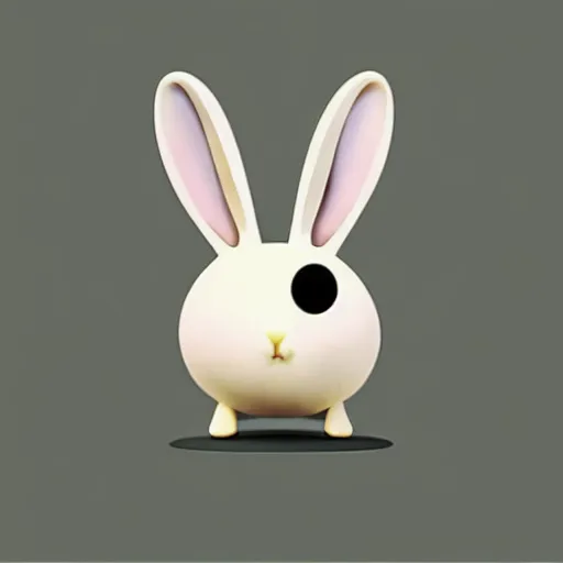 Image similar to goro fujita illustration of a cute bunny, it has two big ears, a small body, two eyes, two hands and two feet