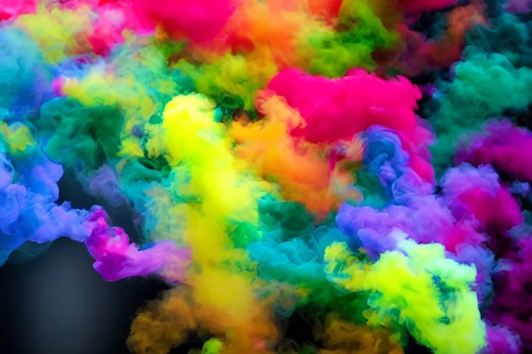 Image similar to colorful smoke on a black background