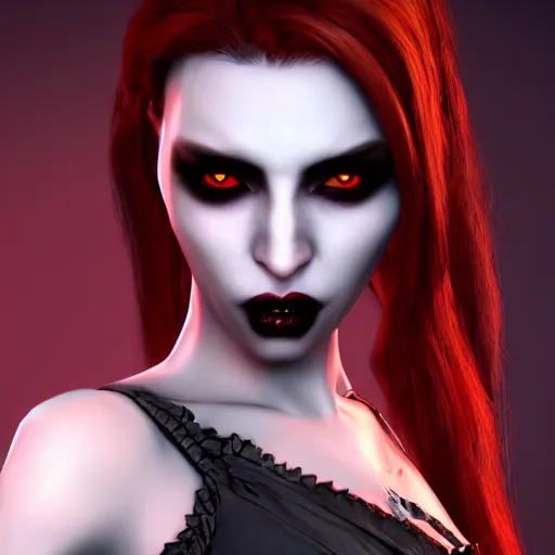 Prompt: character design, vampire lady, ominous, high definition photorealistic, unreal engine