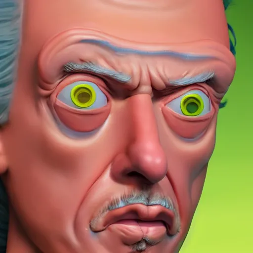 Prompt: rick from rick and morty photorealistic unreal facial details clay soft light engine photorealistic ultra - realistic highly detailed focus photography proportionate skin lighting digital painting hd adultswim by kyle lambert