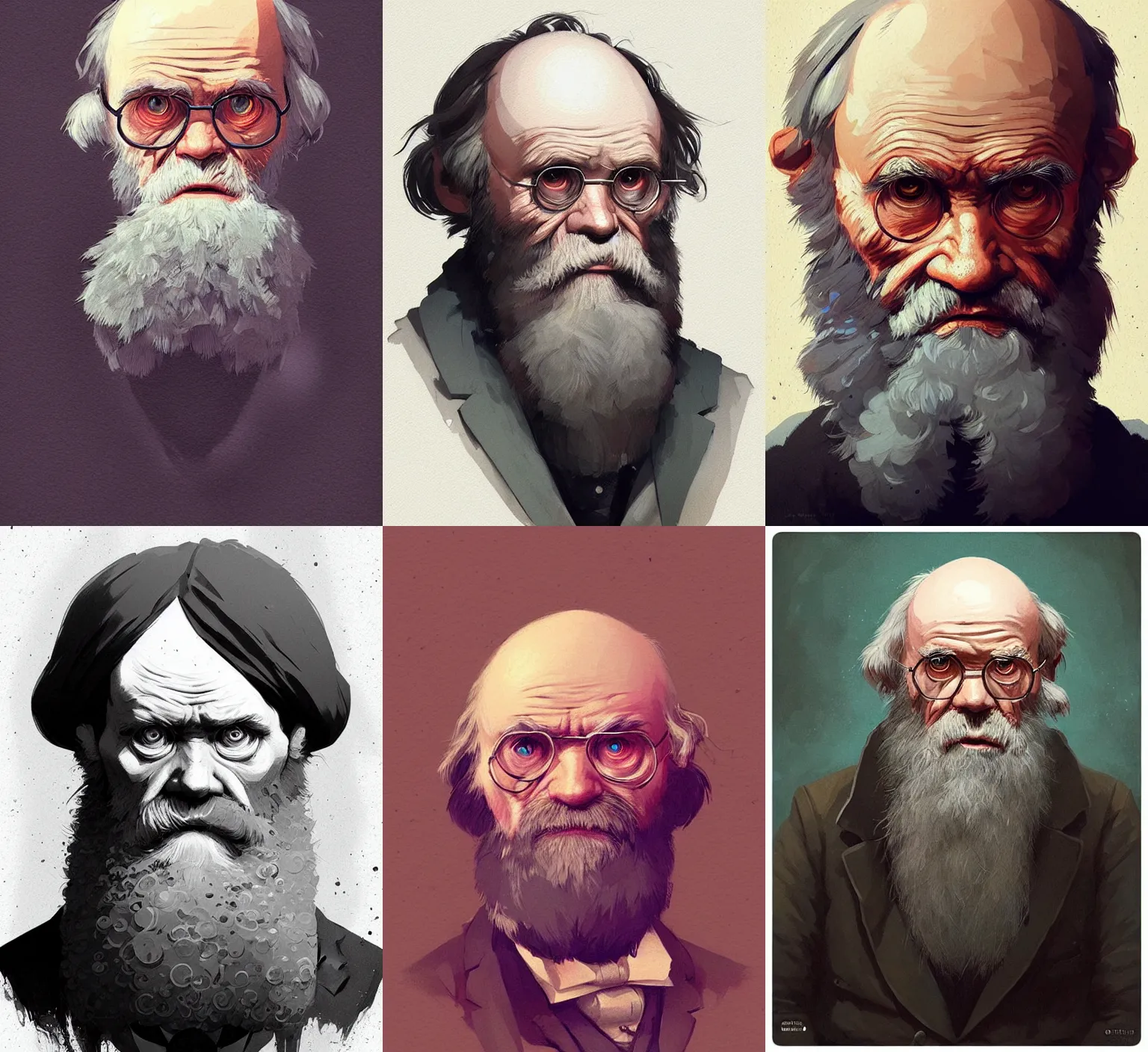 Prompt: highly detailed portrait of charles darwin, epic, photographic realistic background, by atey ghailan, by greg rutkowski, by greg tocchini, by james gilleard, by joe fenton, by kaethe butcher, trending on instagram, award winning details
