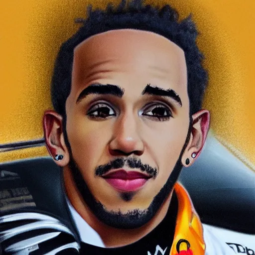 Prompt: lewis hamilton by barnes, ernie