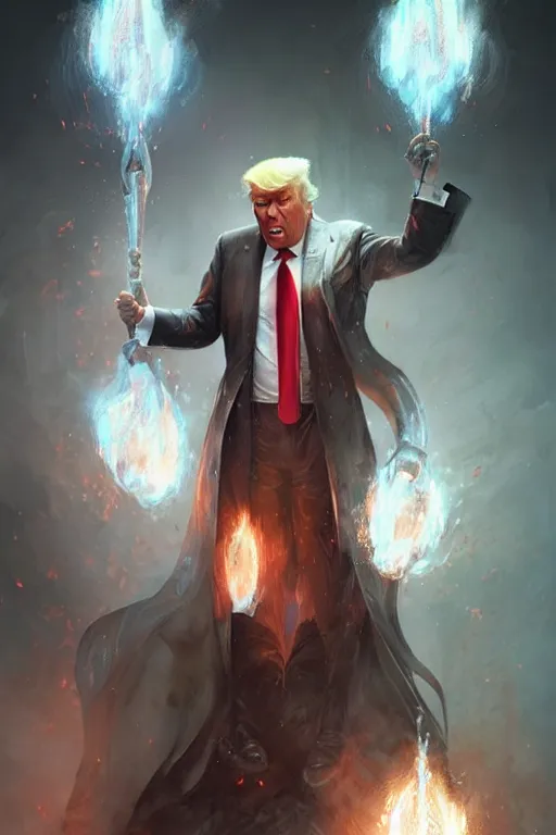 Prompt: character art by bastien lecouffe - deharme, donald trump, absolute chad
