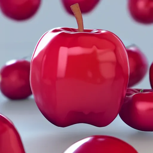 Prompt: apple on a table, low polygon, 3 d render, closeup