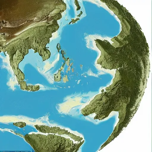 Image similar to this is a land on an unforgiving world of churning oceans and jagged coastlines. every habitable island is situated somewhere along the planet's equator where the weather is still volatile but more hospitable than any points to the north or south