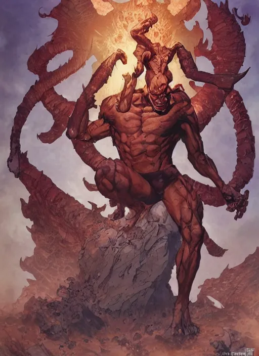 Prompt: demon holding a sign with the word ALEX written on it by artgerm and Craig Mullins, James Jean, Andrey Ryabovichev, Mark Simonetti and Peter Morbacher 16k