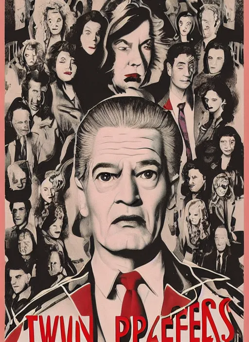 Prompt: twin peaks movie poster art by karen chandler