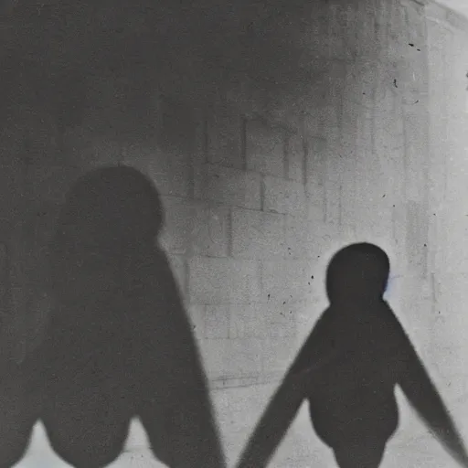 Image similar to spooky photo of shadow monsters, vintage 1 9 3 0 s photo