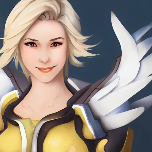 Image similar to mercy ( overwatch ) by mad dog jones