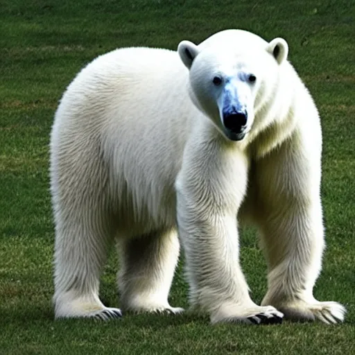 Prompt: photo of a polar bear horse hybrid