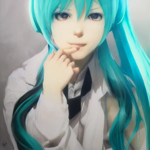 Image similar to Hatsune Miku by ruan Jia