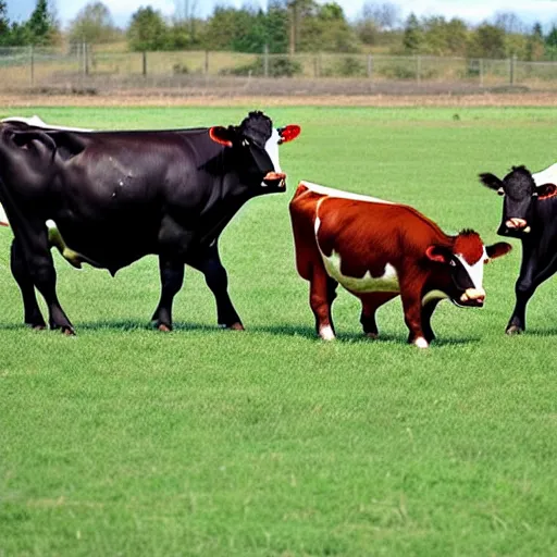 Image similar to cows playing soccer