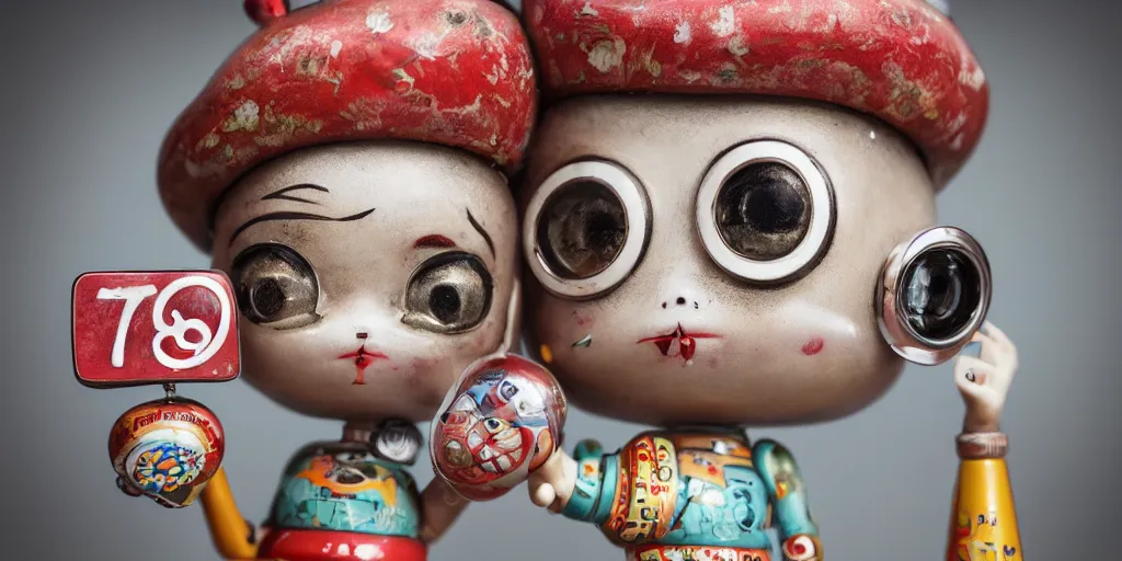 Image similar to closeup portrait of tin toy retro tokyo corner store, depth of field, zeiss lens, detailed, centered, photoshoot, by nicoletta ceccoli, mark ryden, lostfish, breathtaking, 8 k resolution, extremely detailed, beautiful, establishing shot, artistic, hyperrealistic, octane render, - h 8 0 4