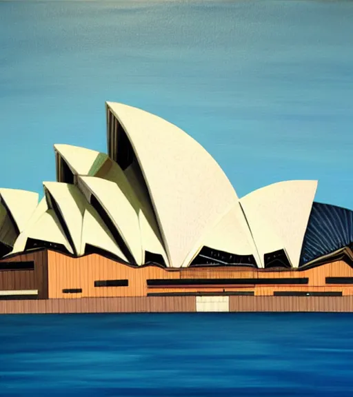 Prompt: the sydney opera house in guadalajara, oil painting