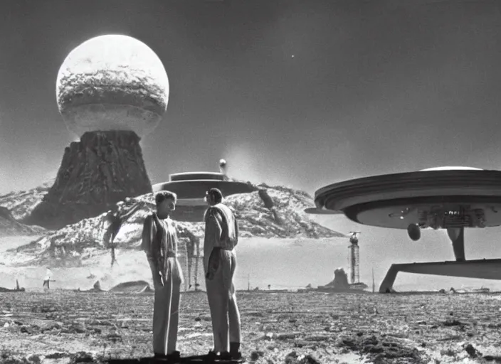 Prompt: Scene from the 1946 science fiction film Close Encounters Of The Third Kind