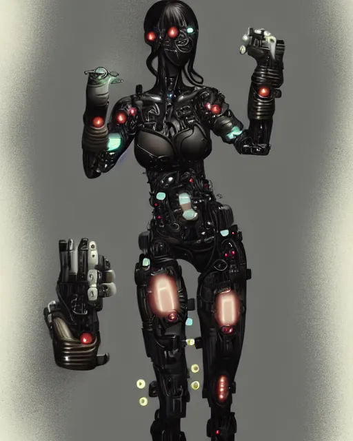 Prompt: woman with too many cybernetic arms, trending on artstation