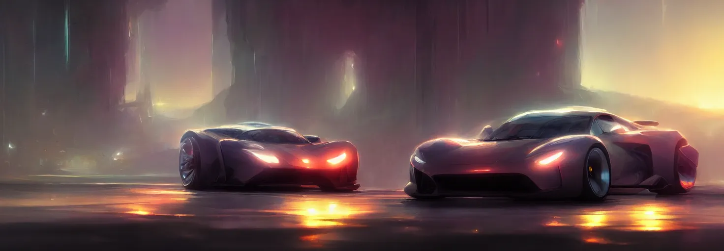 Image similar to Super car, concept art, low angle, high detail, warm lighting, volumetric, godrays, vivid, beautiful, trending on artstation, by Jordan grimmer, art greg rutkowski