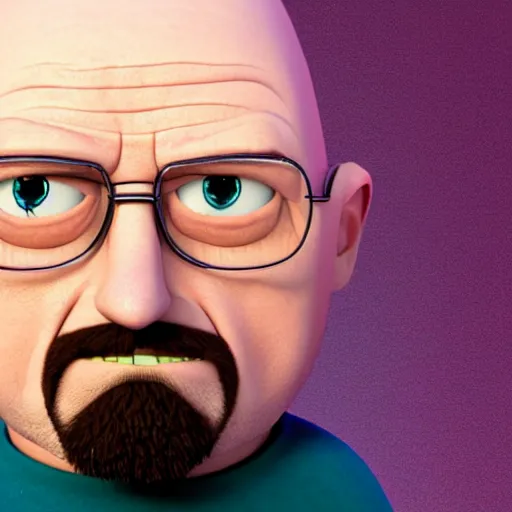 Image similar to Walter White as Gru in Despicable Me, artistic, 8k, cinematic, accurate, symetric, face, dramatic lighting, pastel colours, hdr