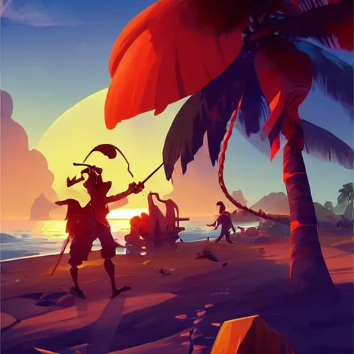 Image similar to painting treasure on sea of thieves game smooth median photoshop filter cutout vector, behance hd by jesper ejsing, by rhads, makoto shinkai and lois van baarle, ilya kuvshinov, rossdraws global illumination