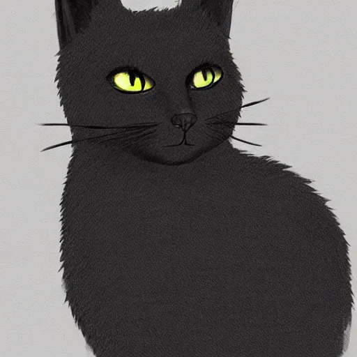 Prompt: digital art of a black cat fursona, furry fandom